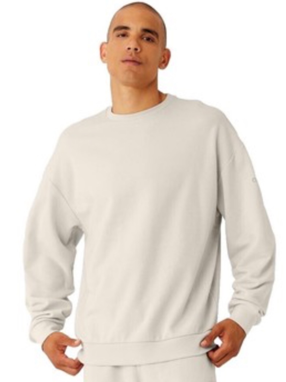 ALO Yoga Men's Crewneck Sweatshirt With Side Pockets - Cream